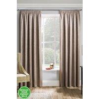 Enhanced Living Plain Thermal Room Darkening Energy Saving Tape Top Curtains For Living Rooms & Bedrooms in Natural | Size: 229 cm width x 274 cm drop