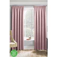 Enhanced Living Plain Thermal Room Darkening Energy Saving Tape Top Curtains For Living Rooms & Bedrooms in Pink | Size: 229 cm width x 229 cm drop