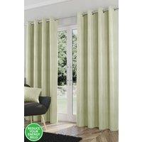 Enhanced Living Thermal Energy Saving Eyelet Curtain With Wave Pattern - Ideal For Living Room & Bedroom in Green | Size: 229 cm width x 229 cm drop