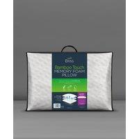 Snuggledown Single Bliss Bamboo Touch Memory Foam Back Sleeper Pillow in White
