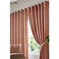 Alan Symonds Cotswold Fully Lined Ready Made Ring Top Eyelet Curtains in Orange | Size: 168 cm width x 137 cm drop