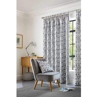 Alan Symonds Skandi Geometric Jacquard Fully Lined Taped Curtains in Silver | Size: 117 cm width x 229 cm drop