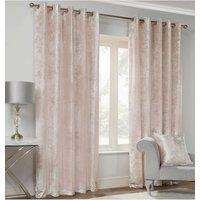 Alan Symonds Crushed Velvet Fully Lined Eyelet Curtains in Pink | Size: 168 cm width x 137 cm drop