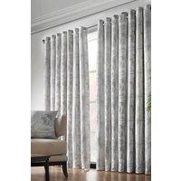 Alan Symonds Fiji Lined Eyelet Ring Top Curtains in Silver | Size: 229 cm width x 274 cm drop