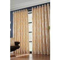 Alan Symonds Omega Lined Eyelet Ring Top Curtains in Yellow | Size: 229 cm width x 274 cm drop