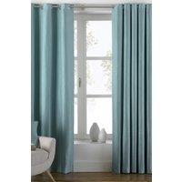 Paoletti Atlantic Twill Woven Eyelet Curtains in Duck Egg Blue | Size: 168 cm width x 183 cm drop