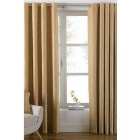 Paoletti Atlantic Twill Woven Eyelet Curtains in Yellow | Size: 229 cm width x 137 cm drop