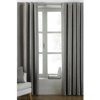 Paoletti Atlantic Twill Woven Eyelet Curtains in Grey | Size: 229 cm width x 229 cm drop