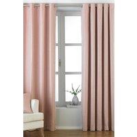 Paoletti Atlantic Twill Woven Eyelet Curtains in Baby Pink | Size: 168 cm width x 137 cm drop