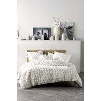 Linen House Haze Tufted Polka Dot Duvet Cover Set in White | Size: King