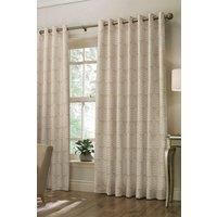 Paoletti Horto Embroidered Botanical Eyelet Curtains in Natural | Size: 229 cm width x 137 cm drop