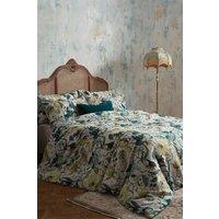 Edinburgh Weavers Morton 200 Thread Count Floral Premium Cotton Sateen Piped Duvet Cover Set in Teal | Size: Double