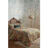 Edinburgh Weavers Morton 200 Thread Count Floral Premium Cotton Sateen Piped Duvet Cover Set in Cream | Size: Double
