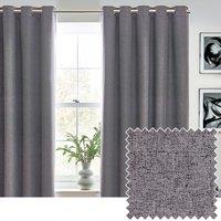 Furn Dawn Blackout Eyelet Curtain Pair in Charcoal | Size: 117 cm width x 183 cm drop