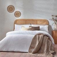 Yard Chunky Waffle 100% Cotton Duvet Cover Set in White | Size: Double