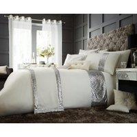 Smart Living Premium Polycotton Glamorous Duvet Cover With Pillowcases in Cream | Size: Double