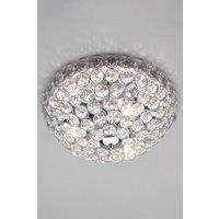 BHS Lighting Ava Flush Ceiling Light in Metallic Silver