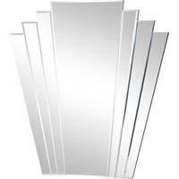 Melody Maison Large Art Deco Fan Frameless Wall Mirror in Clear