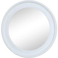 Melody Maison Large Round Vintage White Wall Mirror 80cm X 80cm | Size: 80 cm X 80 cm