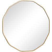 Melody Maison Large Round Gold Scalloped Wall Mirror 90cm X 90cm | Size: 90 cm X 90 cm