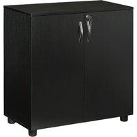 VINSETTO Filing Cabinet Home Office File Storage Organizer with Keys, 2 Tier, Wood Grain in Black