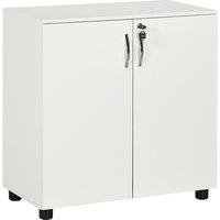 VINSETTO Filing Cabinet Home Office File Storage Organizer with Keys, 2 Tier, Wood Grain in White