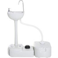 OUTSUNNY 24L Portable Portable Hand wash Sink Hand Washing Basin Tank HDPE in Grey