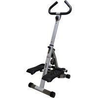 HOMCOM Foldable Stepper Adjustable Step Machine w/ Handlebar LCD Display in Grey