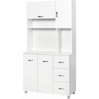 HOMCOM Freestanding Kitchen Storage Cabinet Cupboard Cabinets Drawers in White