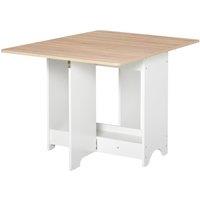HOMCOM Drop Leaf Dining Table Folding Desk Foldable Bar Table in White