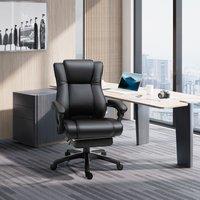 VINSETTO Executive Home Office Chair, Computer Chair, with Foot Rest in Black