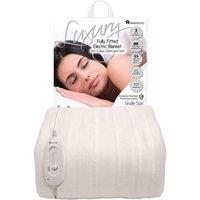 Homefront Electric Blanket Fitted Heated Bed Mattress Cover Dual Control in White | Size: Super King
