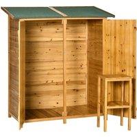 OUTSUNNY Wooden Garden Sheds Shed Tool Storage Cabinet Box Double Doors Aesthetic 2 Type in Natural