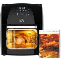 HOMCOM 12L Air Fryer Oven w/ Air Fry Roast Broil Bake Dehydrate 60-Minute Timer in Black
