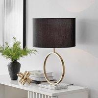 FurnitureboxUK Saffron Energy Efficient Gold Marble & Metal Table Lamp Light (Including Bulb) in Black