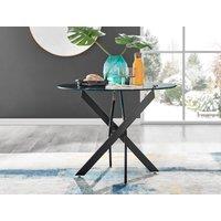 FurnitureboxUK Novara 100cm Round 4-Seater Glass & Metal Starburst Dining Table in Black