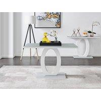 FurnitureboxUK Giovani 120cm 4-Seater Modern Rectangular High Gloss & Glass Dining Table in Grey