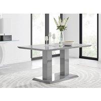 FurnitureboxUK Imperia 150cm 6-Seater Modern High Gloss Pillared Dining Table in Grey