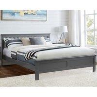 FurnitureboxUK Azure Grey Wooden Solid Pine Quality Double Bed Frame (Double Bed Frame Only) Modern Simple Design | Size: King