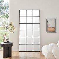 FurnitureboxUK Yoko Large Full Length Black Industrial Frame Window Wall Mirror