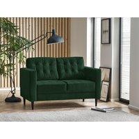 FurnitureboxUK Jade 2-Seater Soft Touch Velvet Sofa With Solid Wood Frame in Emerald