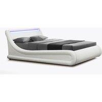 Home Detail Galaxy LED White Ottoman Double Bed