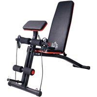HOMCOM Foldable Dumbbell Bench Weight Training Fitness 7 Incline Adjustable in Black | Size: Medium