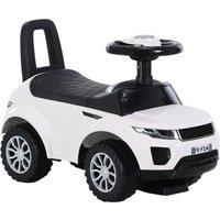 HOMCOM 3-in-1 Ride On Car Slider Foot To Floor Slider w/Horn Steering Wheel in White