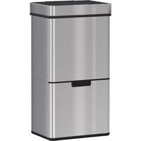 HOMCOM Motion Sensor Rubbish Bin, 3 Compartments Removable Lid in Silver