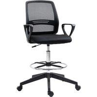 VINSETTO Draughtsman Chair Tall Office Chair with Adjustable Height in Black