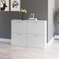HOMCOM Shoe Cabinet Multi Cabinet Flip Down Shelf Drawer Organiser for Hallway in White