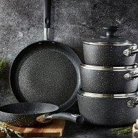 Tower Precision 5 Piece Pan Set, Non-Stick, Forged Aluminium, Black T900110
