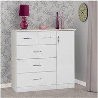 Seconique Nevada 5 Drawer Low Wardrobe in White