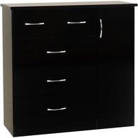 Seconique Nevada 5 Drawer Low Wardrobe in Jet Black